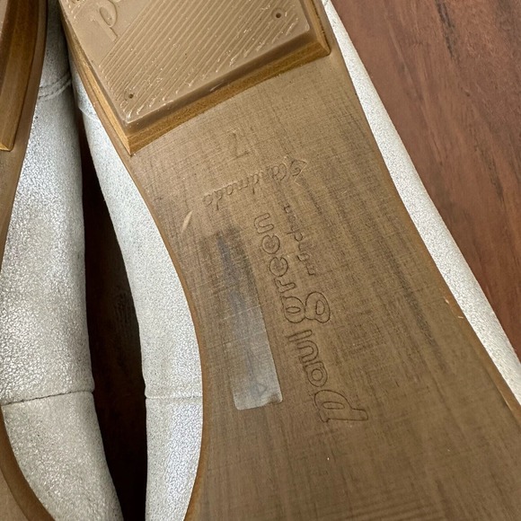 PAUL GREEN Rosette Ballet Flats in Silver Shimmer Suede Leather UK 7 US 9.5 - Picture 11 of 11